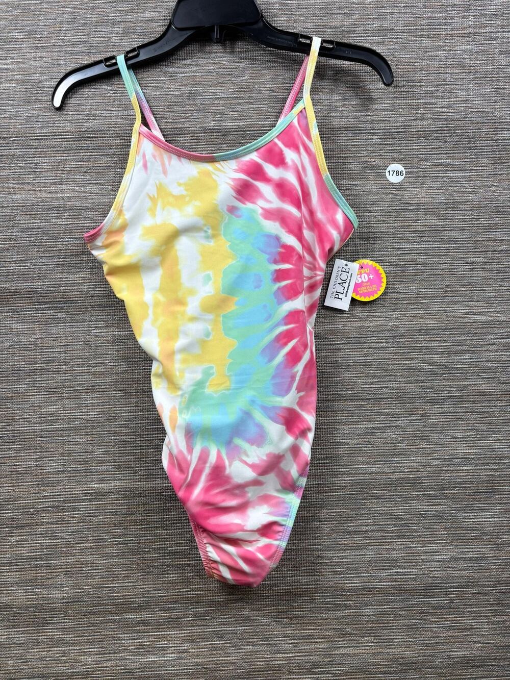 The Children's Place One Piece Swimsuit Girls Size 16 Tie Dye UPF 50+ NEW